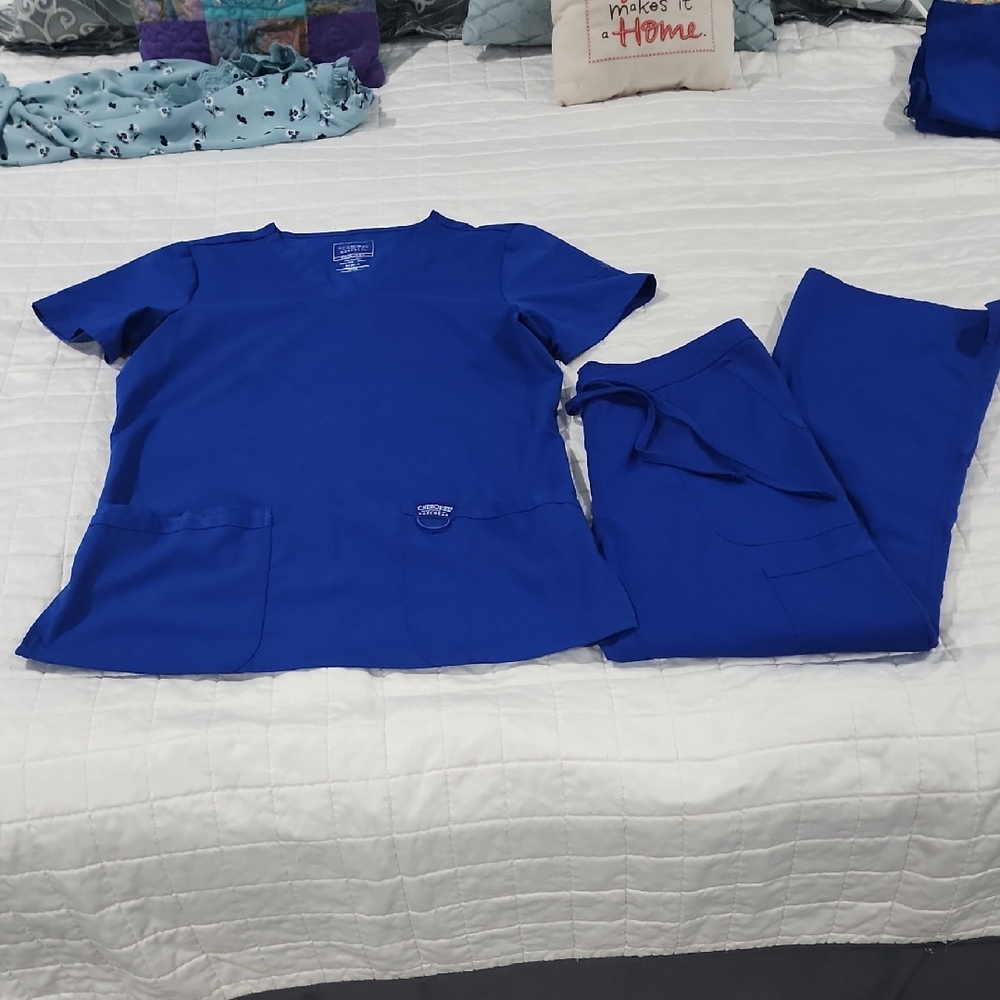 Cherokee Workwear Scrub Set Galaxy Blue Uniform Set S